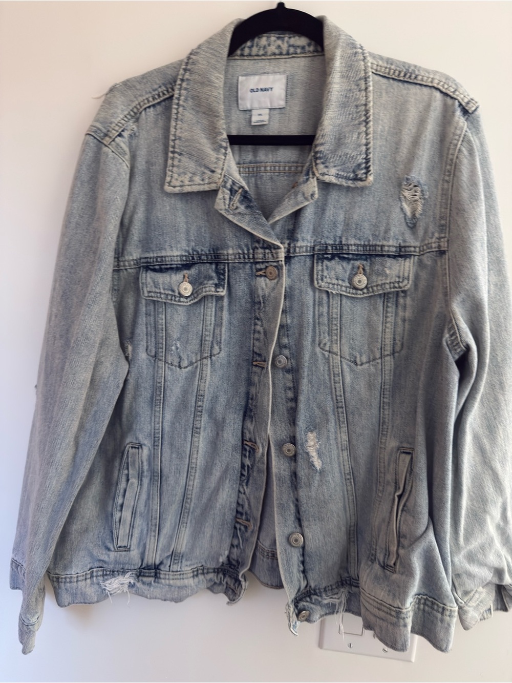 Old Navy Light Wash Denim Jacket - Women's Light Blue Jean Coat